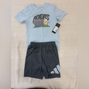 Adidas Halo Blue Tee and Shorts Set